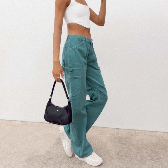 Medium (US 6) Princess Polly green “Miami vice” oversized pants. - Picture 3 of 3